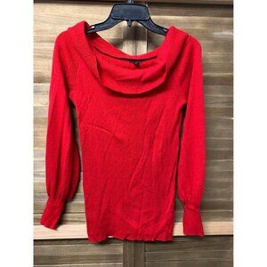 Worthington Red Knit Top Blouse Light Sweater Size Medium Demure Y2K Christmas